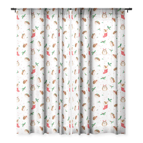 Ninola Design Hedgeog Yuletide Sheer Window Curtain