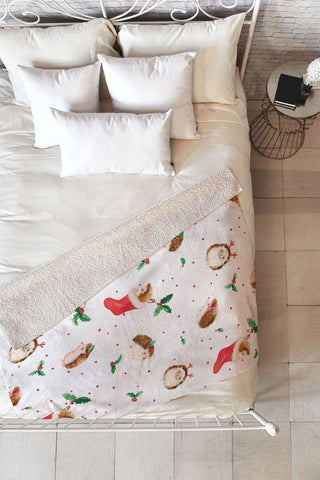 Ninola Design Hedgeog Yuletide Fleece Throw Blanket