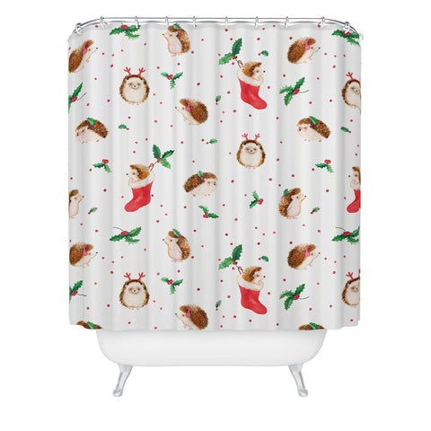 Ninola Design Hedgeog Yuletide Shower Curtain
