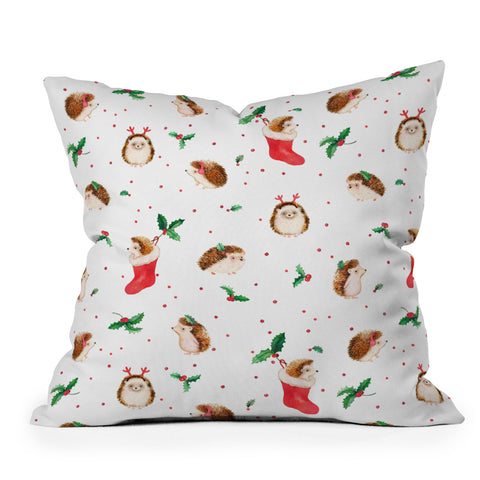 Ninola Design Hedgeog Yuletide Throw Pillow