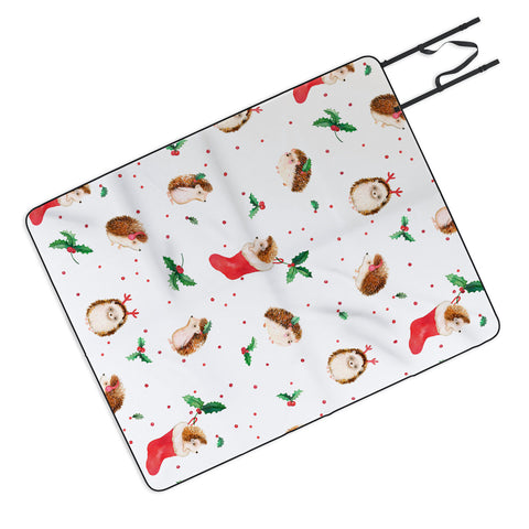 Ninola Design Hedgeog Yuletide Picnic Blanket