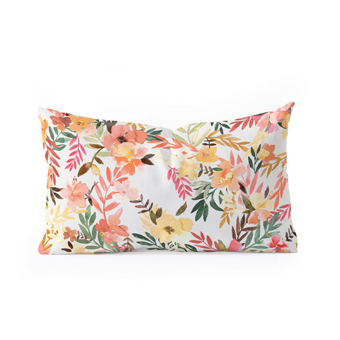 Ninola Design Hibiscus Moroccan Orange Oblong Throw Pillow