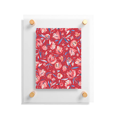 Ninola Design Holiday Peonies Red Floating Acrylic Print