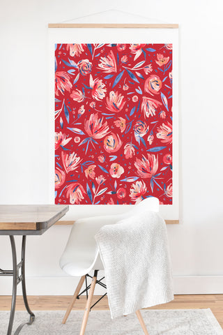 Ninola Design Holiday Peonies Red Art Print And Hanger