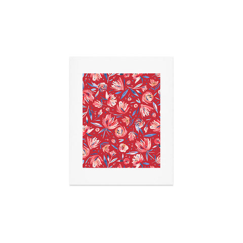 Ninola Design Holiday Peonies Red Art Print