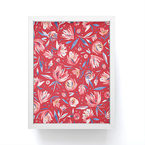 Ninola Design Holiday Peonies Red Framed Mini Art Print