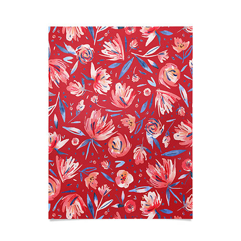 Ninola Design Holiday Peonies Red Poster