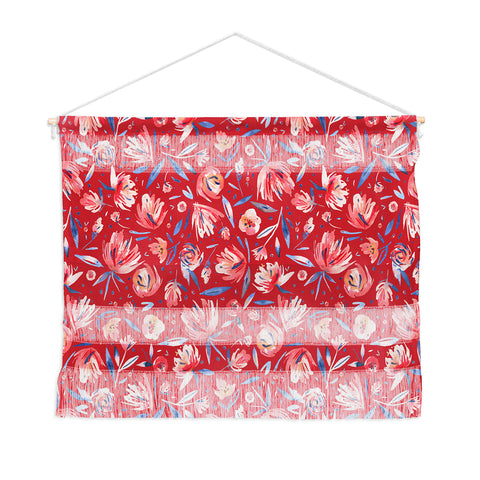 Ninola Design Holiday Peonies Red Wall Hanging Landscape