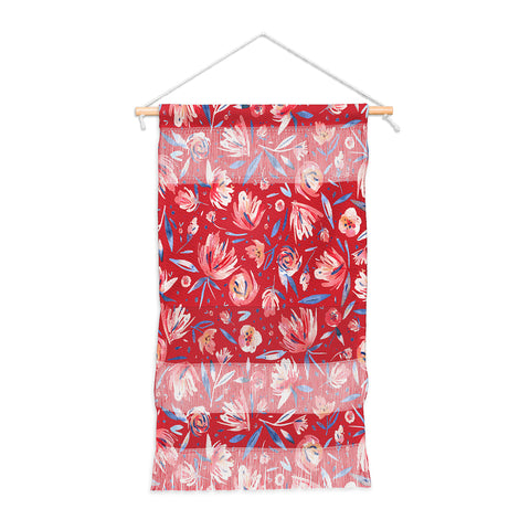 Ninola Design Holiday Peonies Red Wall Hanging Portrait