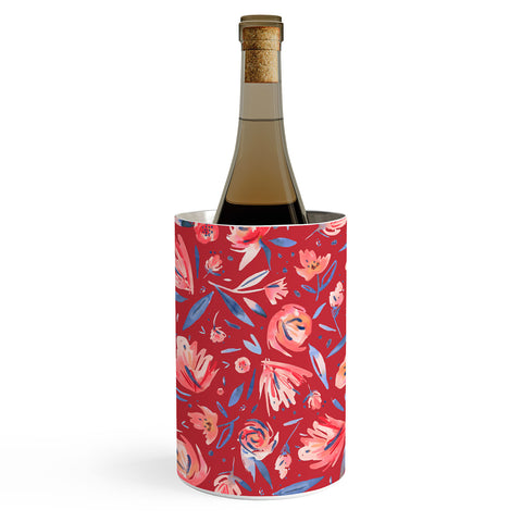 Ninola Design Holiday Peonies Red Wine Chiller