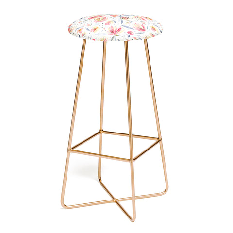 Ninola Design Holiday Peonies Soft Pink Bar Stool