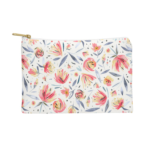 Ninola Design Holiday Peonies Soft Pink Pouch