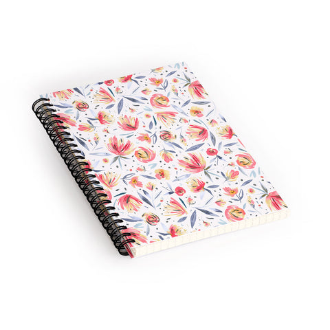 Ninola Design Holiday Peonies Soft Pink Spiral Notebook