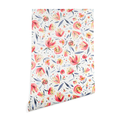 Ninola Design Holiday Peonies Soft Pink Wallpaper