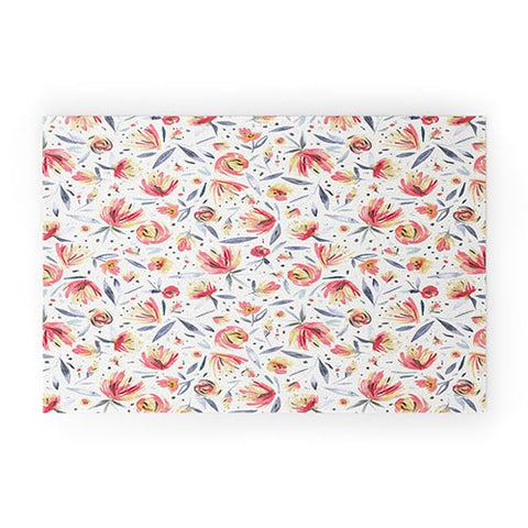 Ninola Design Holiday Peonies Soft Pink Welcome Mat