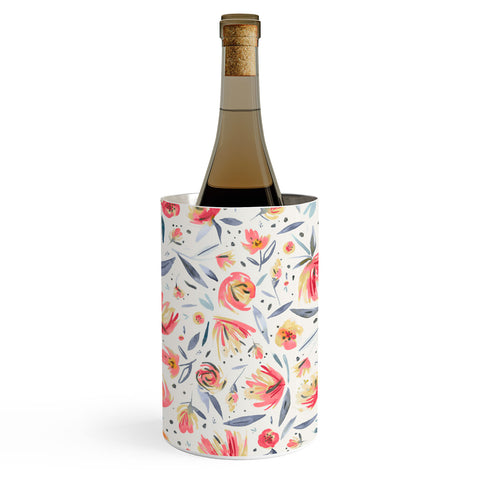 Ninola Design Holiday Peonies Soft Pink Wine Chiller