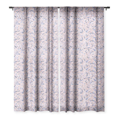 Ninola Design Holiday Rain Pink Sheer Window Curtain