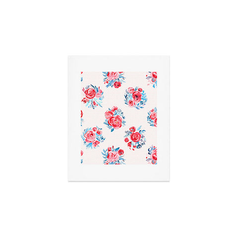 Ninola Design Holiday roses bouquet red Art Print