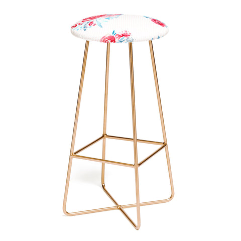 Ninola Design Holiday roses bouquet red Bar Stool