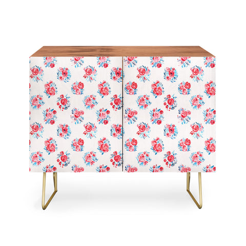 Ninola Design Holiday roses bouquet red Credenza