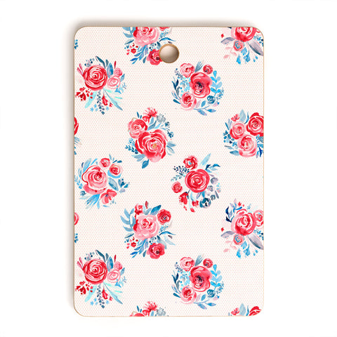 Ninola Design Holiday roses bouquet red Cutting Board Rectangle