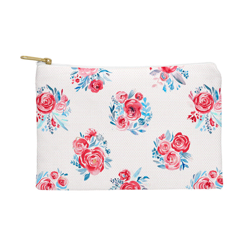 Ninola Design Holiday roses bouquet red Pouch