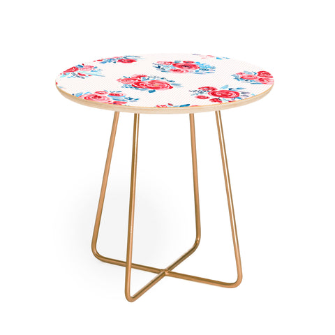 Ninola Design Holiday roses bouquet red Round Side Table