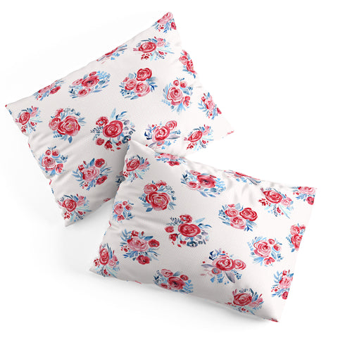 Ninola Design Holiday roses bouquet red Pillow Shams