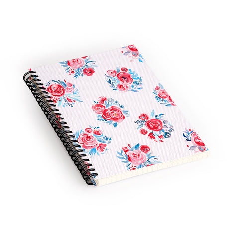 Ninola Design Holiday roses bouquet red Spiral Notebook