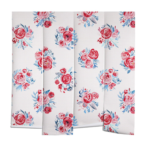 Ninola Design Holiday roses bouquet red Wall Mural