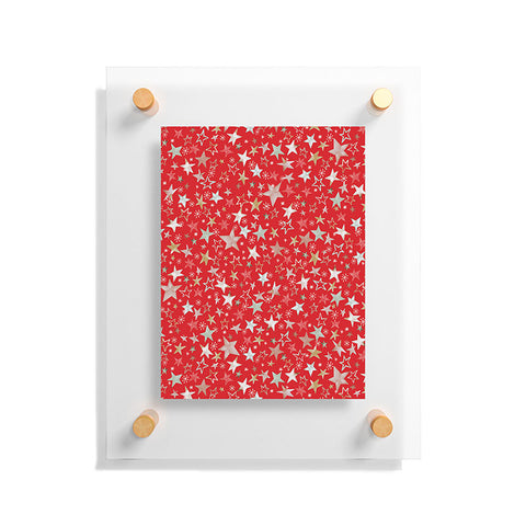 Ninola Design Holiday stars christmas red Floating Acrylic Print