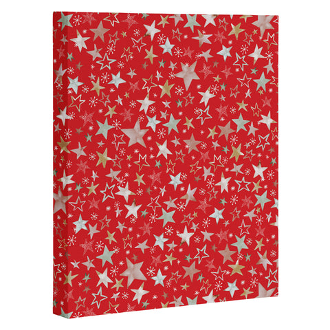 Ninola Design Holiday stars christmas red Art Canvas