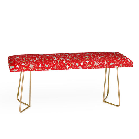 Ninola Design Holiday stars christmas red Bench