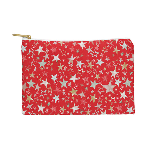 Ninola Design Holiday stars christmas red Pouch