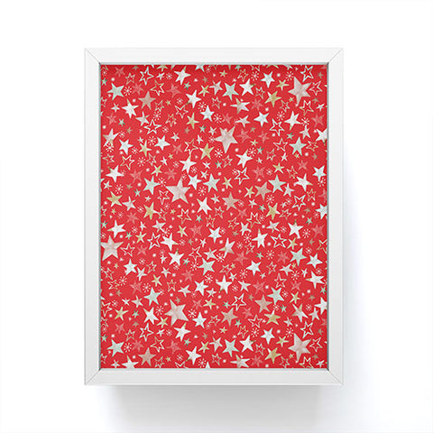 Ninola Design Holiday stars christmas red Framed Mini Art Print