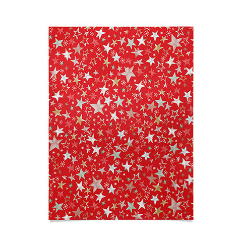 Ninola Design Holiday stars christmas red Poster