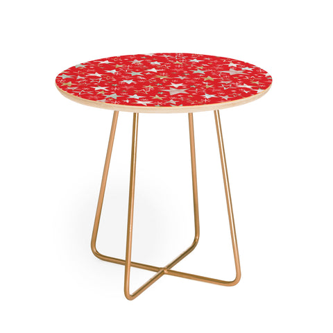 Ninola Design Holiday stars christmas red Round Side Table