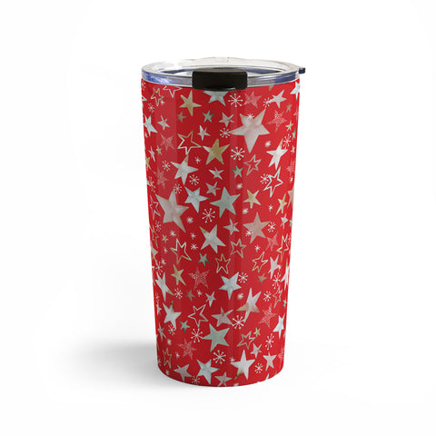 Ninola Design Holiday stars christmas red Travel Mug