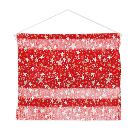 Ninola Design Holiday stars christmas red Wall Hanging Landscape