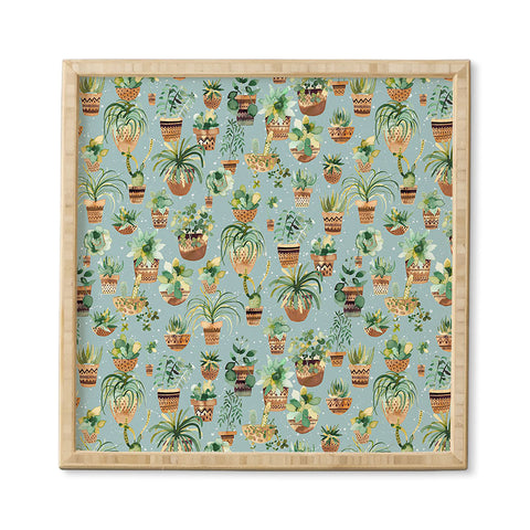 Ninola Design Home plants love Blue Framed Wall Art