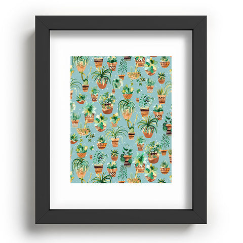 Ninola Design Home plants love Blue Recessed Framing Rectangle