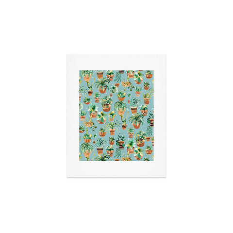 Ninola Design Home plants love Blue Art Print