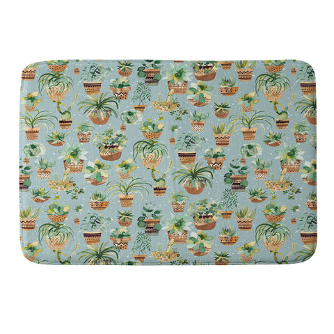 Ninola Design Home plants love Blue Memory Foam Bath Mat
