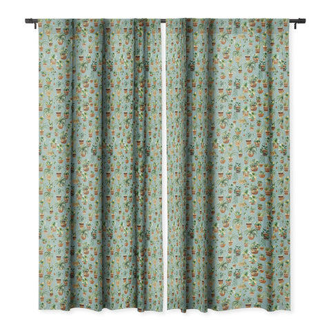 Ninola Design Home plants love Blue Blackout Window Curtain