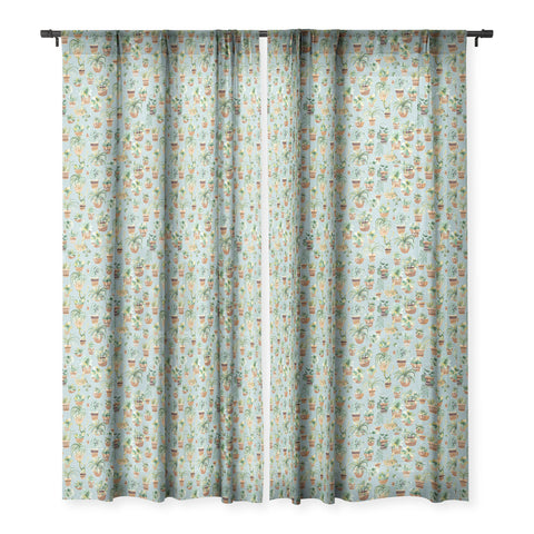 Ninola Design Home plants love Blue Sheer Window Curtain