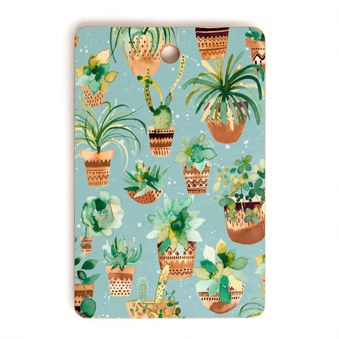 Ninola Design Home plants love Blue Cutting Board Rectangle