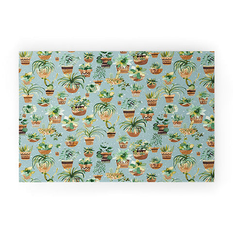 Ninola Design Home plants love Blue Welcome Mat