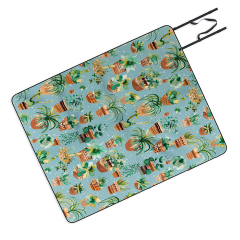 Ninola Design Home plants love Blue Picnic Blanket