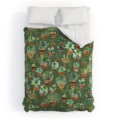 Ninola Design Home plants love Green Comforter