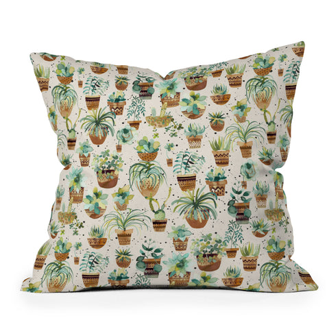 Ninola Design Home plants love Throw Pillow